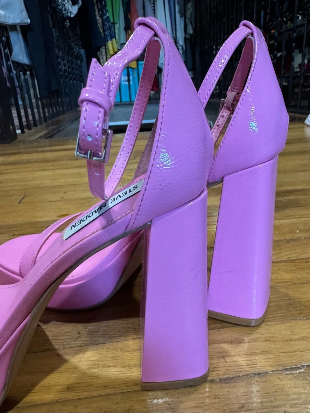 Steve Madden Veronica Hot Pink Platform Ankle Strap Sandals Heels